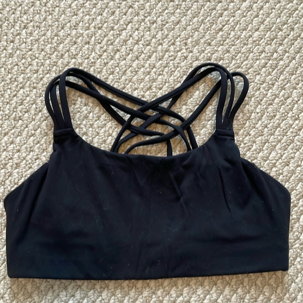 Athleta Strappy Black Sports Bra Size small